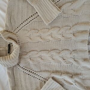Women's Fassimo Eutti Cozy Oversized Cream Cable Knit Sweater Size Medium
